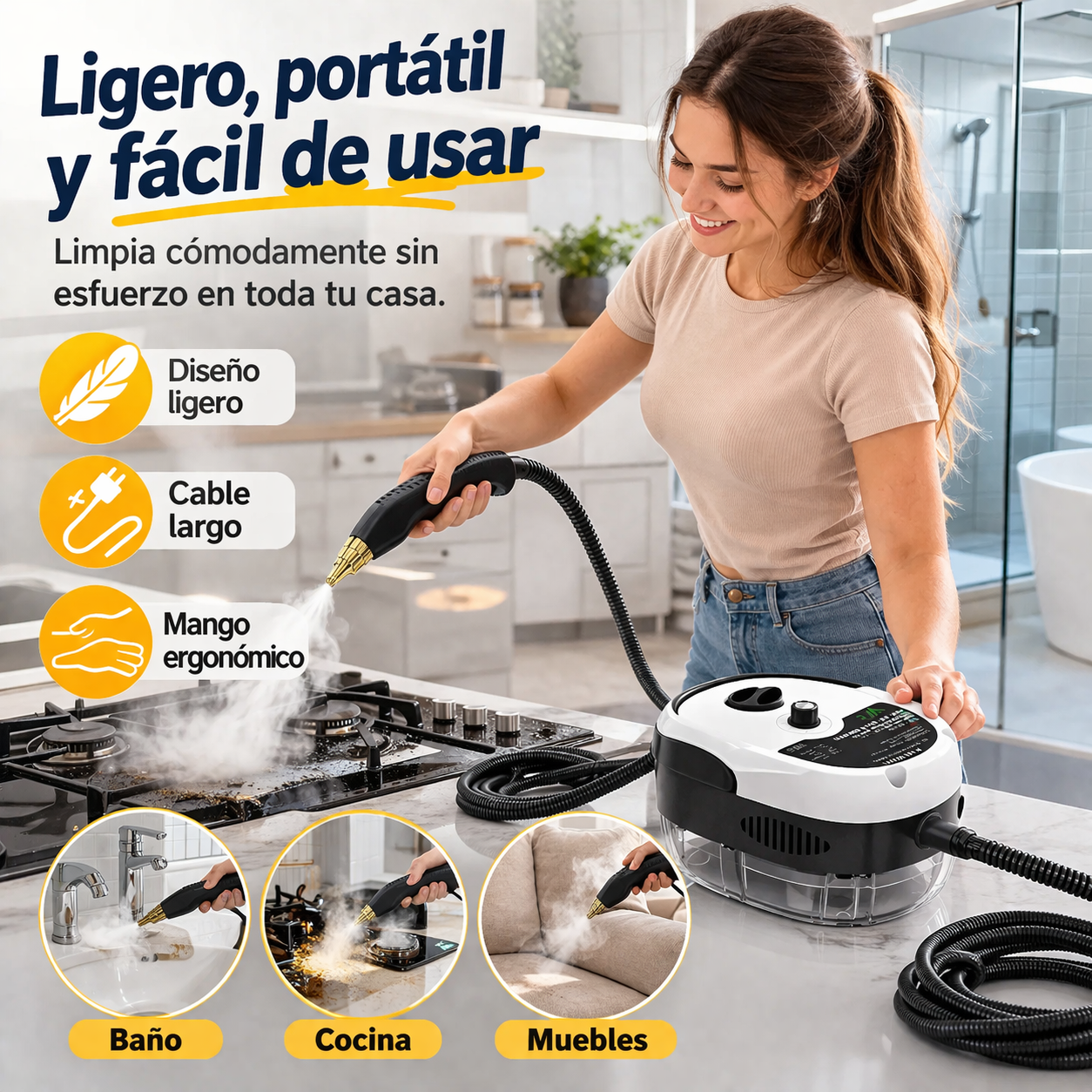 Limpiador a vapor portátil